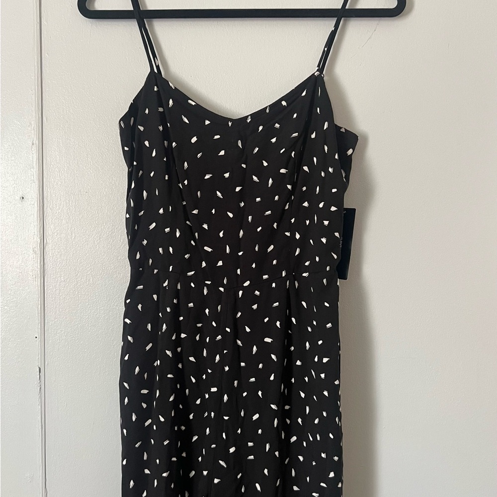 Lulu's Black Jumpsuit with White Dots - Picture 5 of 7